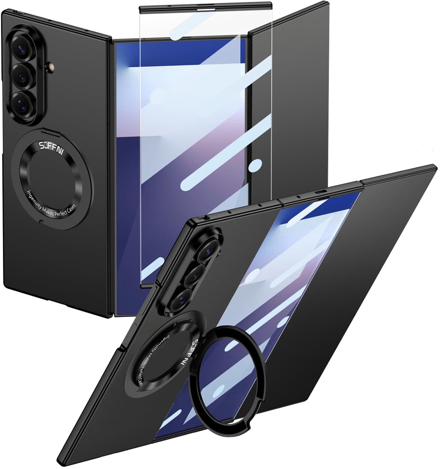 Ultra Dun Hoes voor Galaxy Z Trifold met Ring en Stand