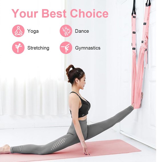 Yoga Stretch Band voor Rugpijn - Verstelbare Leg Stretcher en Aerial Yoga Trainer — afbeelding 5