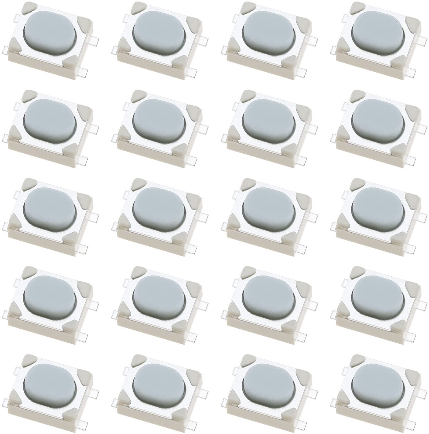 Drukknop Micro Schakelaar 20 Stuks - Drukknop Set - Tactiele Schakelaar - 4-pins - Kunststof/Metaal - Voor Sleutelhanger Reparatie - Microschakelaar