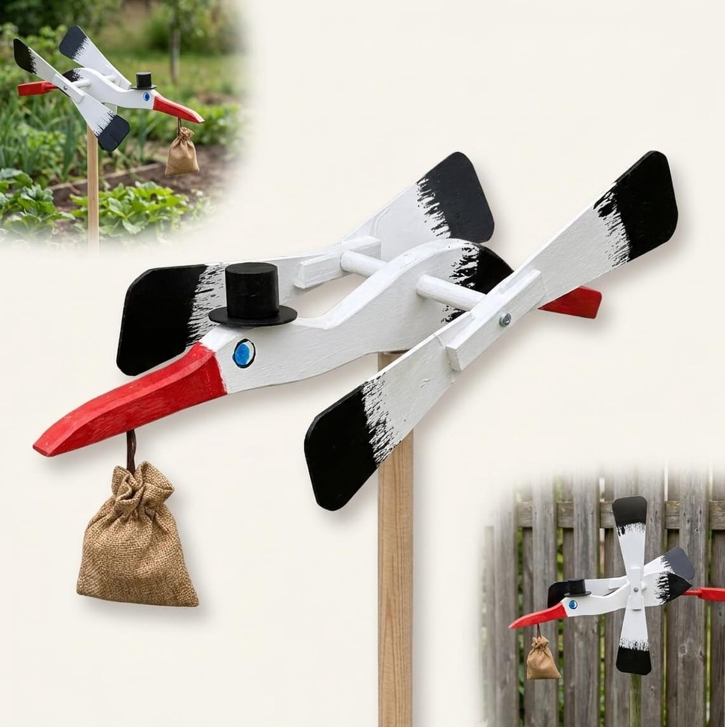 Houten Vogel Tuin Molenafschrikker - Decoratief en Praktisch