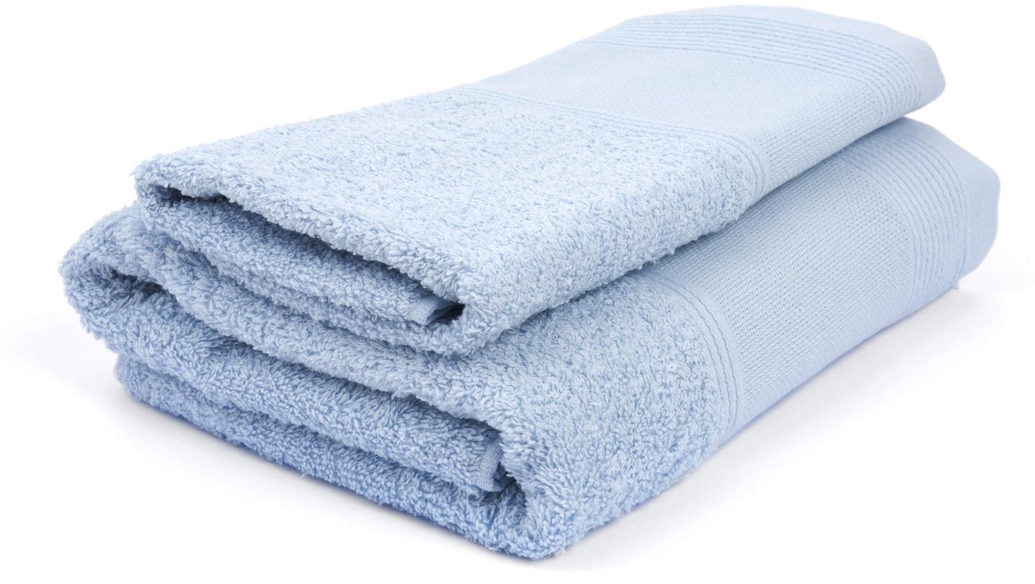 Set van 2 Handdoeken om te Borduren - 100% Katoen - Lichtblauw - 60x105 & 40x60 cm