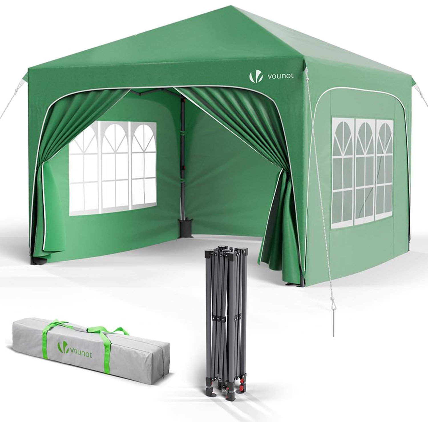 Pop-Up Gazebo 3x3m met 4 Wandpanelen en 4 Zandzakken