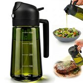 UNBOX Olijfolie Sprayer - Olie Sprayer - Olijfolie Fles met Spray en Schenkfunctie - Glazen Olie Dispenser - Oliefles met Schenktuit - BBQ Accesoires - Airfryer Accessoires - 470 ml