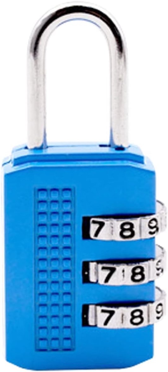 Veiligheidsloten voor Koffers met 3 Cijfers - Combinatieslot voor Reisbagage, School en Sportlockers - Blauw