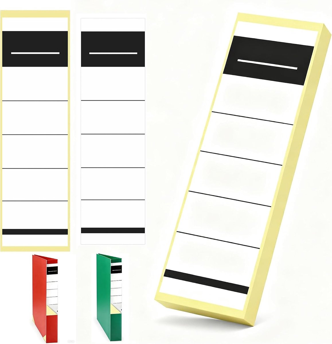 Set van 50 Zelfklevende Bestandslabels 19 x 5.3 cm voor Mappen, Archivering en Kantoorgebruik, Schrijfbare Stickers voor Organisatie