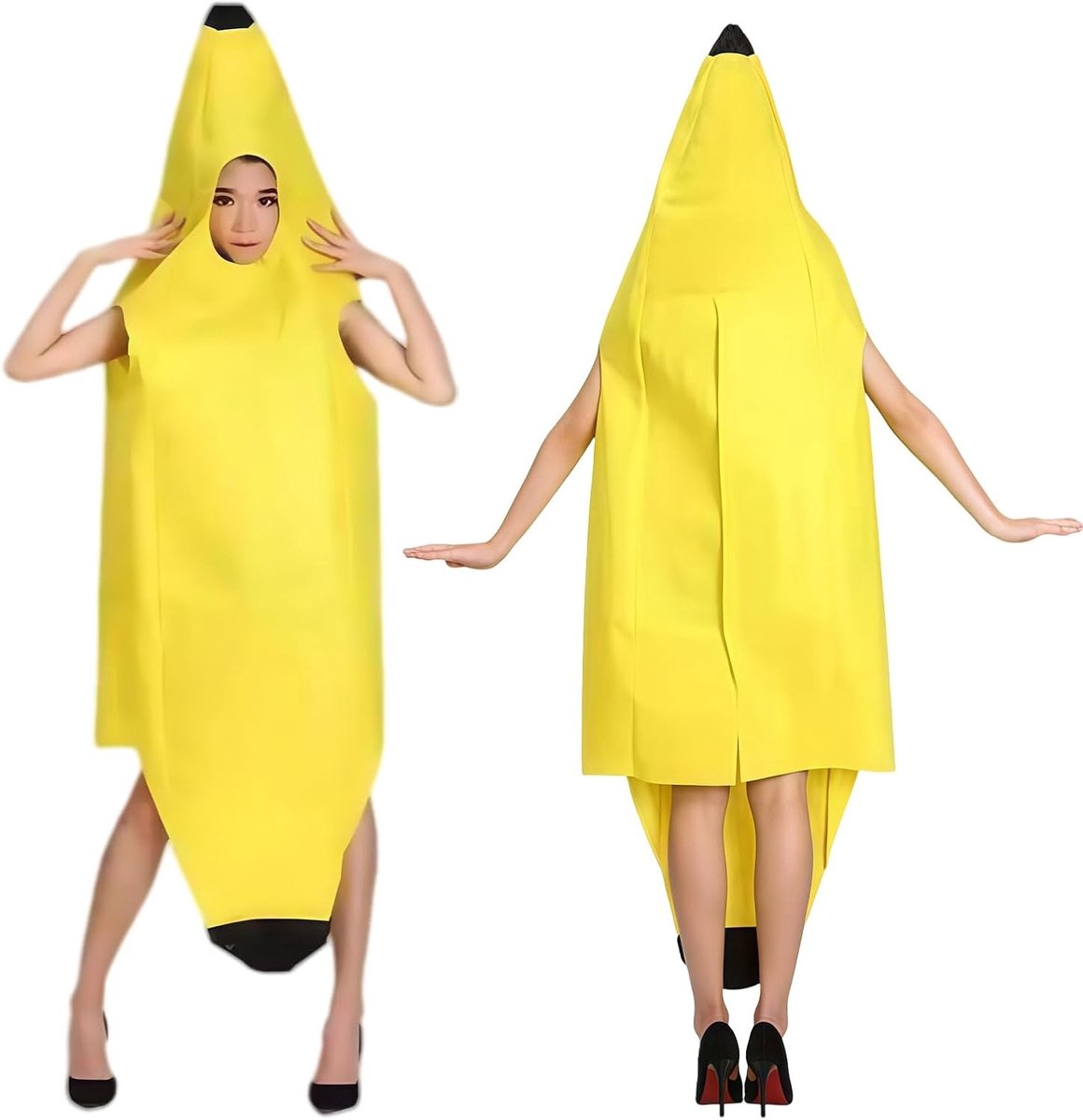Grappig Bananen Kostuum voor Volwassenen, Lichtgewicht en Comfortabel Halloween Kostuum, Makkelijk Aan en Uit te Trekken, Perfect voor Feestjes en Verkleedpartijen