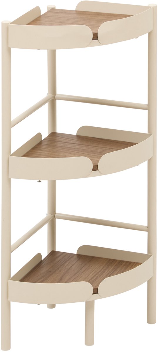 Hoekrek met 3 planken, van staal