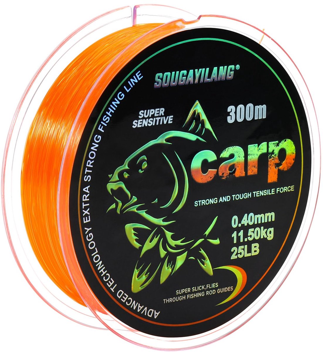 Yun Nong Fluorescent Karpvislijn - Snelzinkende Monofilament, 300m/1000m (0,28/0,30/0,33/0,35/0,40mm) voor Vissen in - ShopVlot