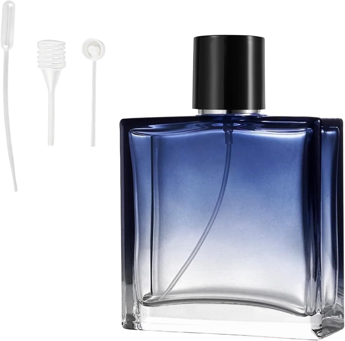 Vulbare en draagbare parfumfles van 100 ml, lege glazen atomizer met druppelaar en scheider voor onderweg, ideaal voor reizen en dagelijks gebruik