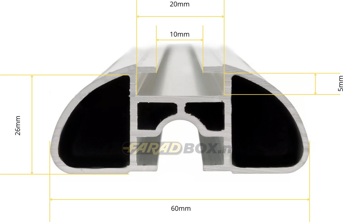 Farad dakdragers Peugeot e-5008 vanaf 2025 gesloten dakrailing - 100 kg laadvermogen - Met opbergtas