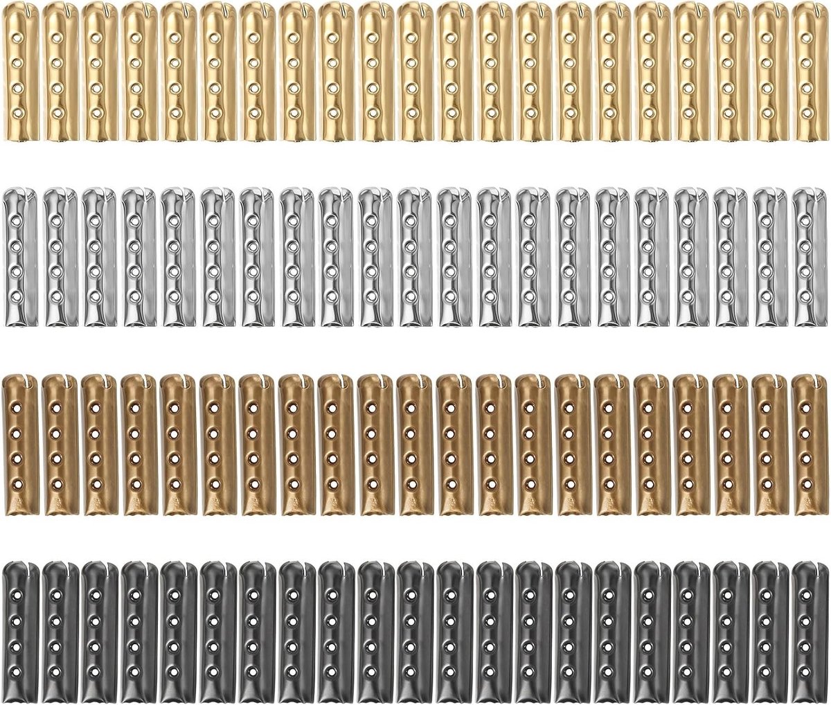 80 Stuks Metalen Aglets voor Veters - Vervangende Tips voor Sneakers, Hoodies en Paracord - 23mm Lengte voor DIY Herstellingen
