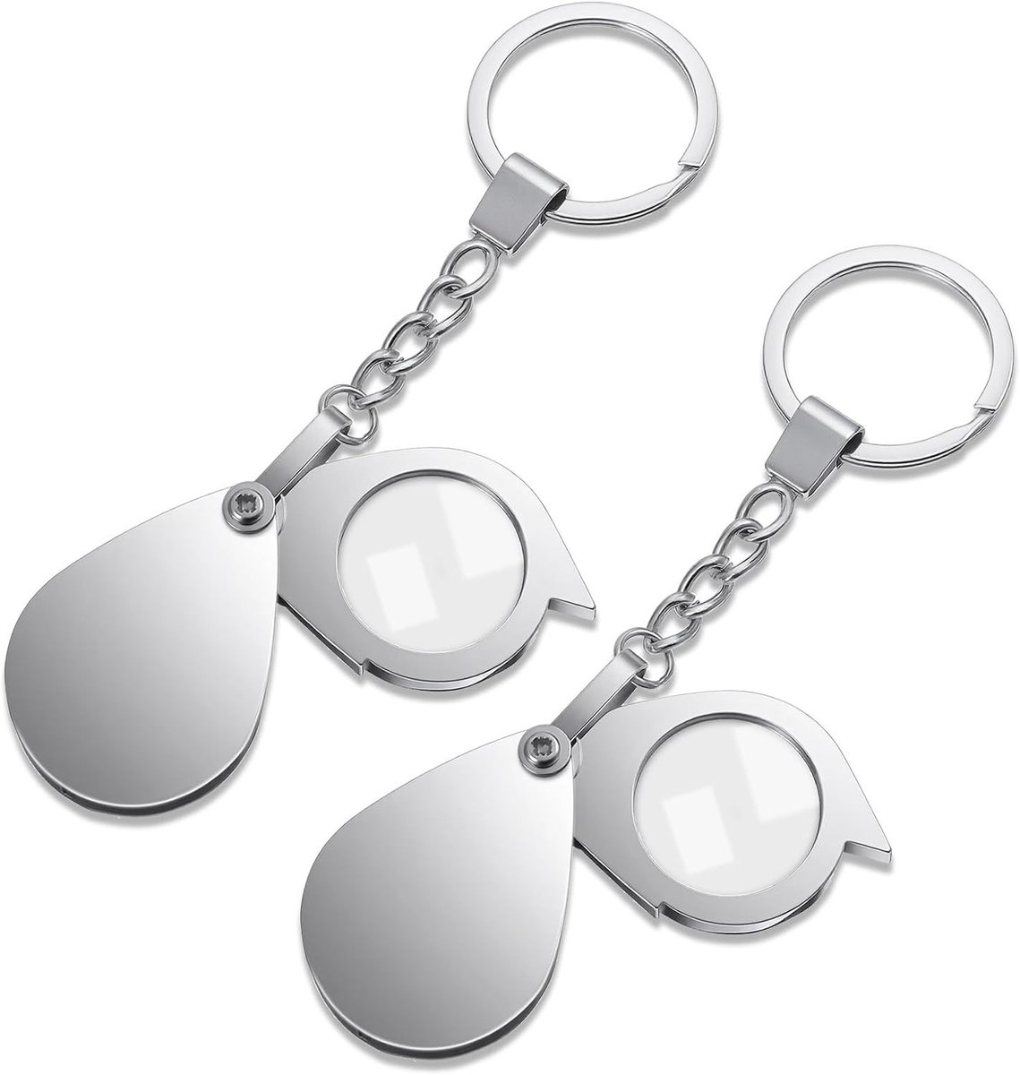 Set van 2 Opvouwbare Pocketloepen, 20x en 30x Vergrootglas met Sleutelhanger, Handige Mini Loep voor Boeken, Kranten, Kaarten en Sieraden