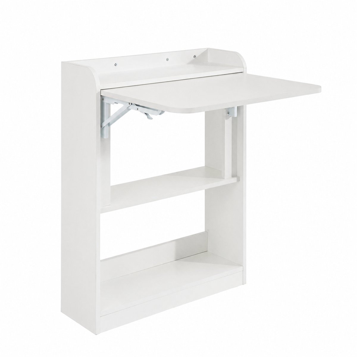 Sellino Computertafel - Opvouwbaar Bureau met 3 Planken - Ruimtebesparende Computertafel - Belasting tot max 35 Kg - 64 × 82 × 58 cm