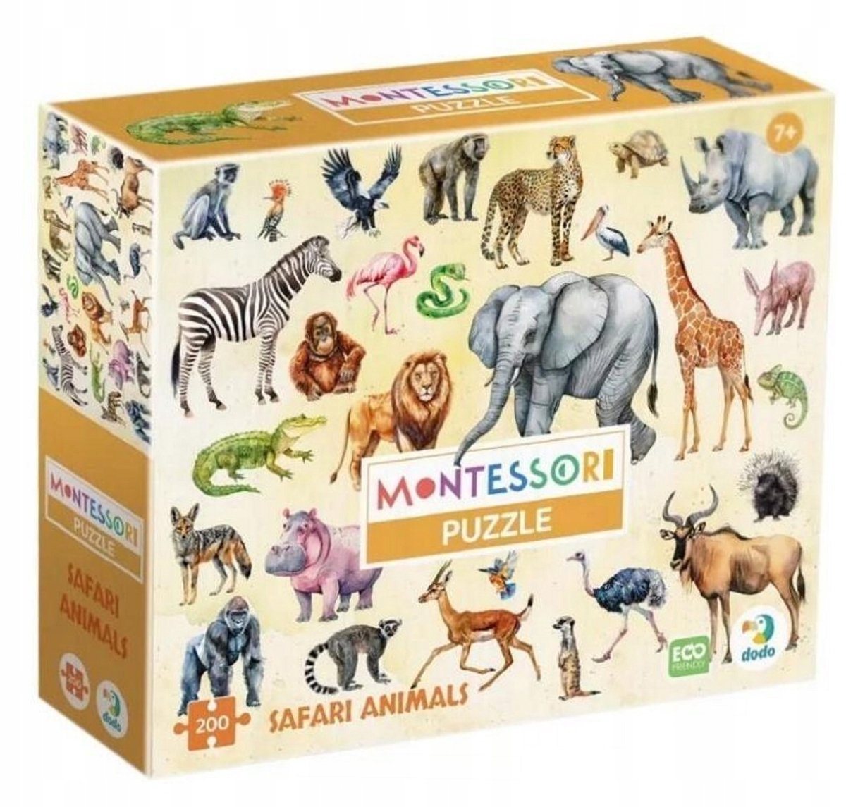 Merkloos Montessoripuzzel 200 stukjes - Dieren