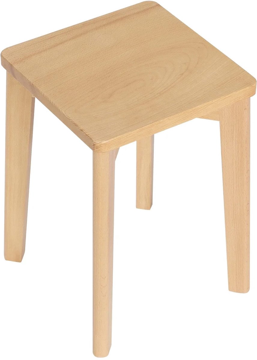 Klarven® Eetkamerstoelen Naturel - Eetkamerstoelen Set van 2 - Stapelbare Eetkamerstoelen - Eetkamerstoelen Hout - Dining Chairs - Stapelbaar en Ruimtebesparend - Makkelijk Schoon te Maken - Draagvermogen 120 kg - B31xD31xH44,5cm