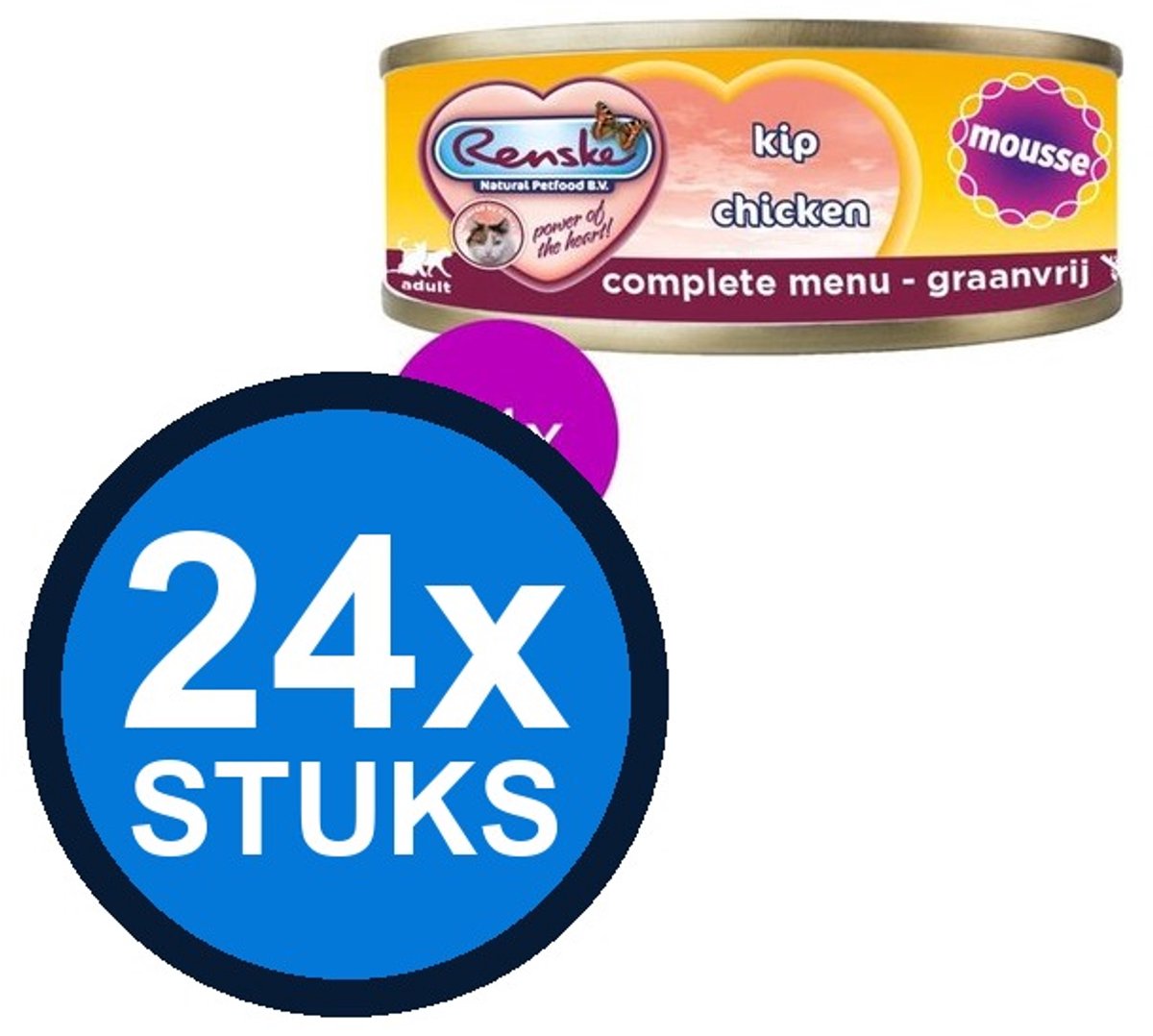 24x Renske vers kat mousse kip 70gr