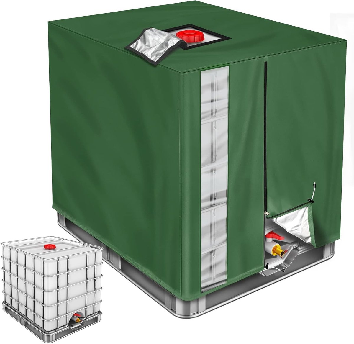 IBC Tank Deksel voor 1000 L Wateropslag, Beschermhoes voor IBC Containers, Weerbestendige Dekking voor Regenwateropvang
