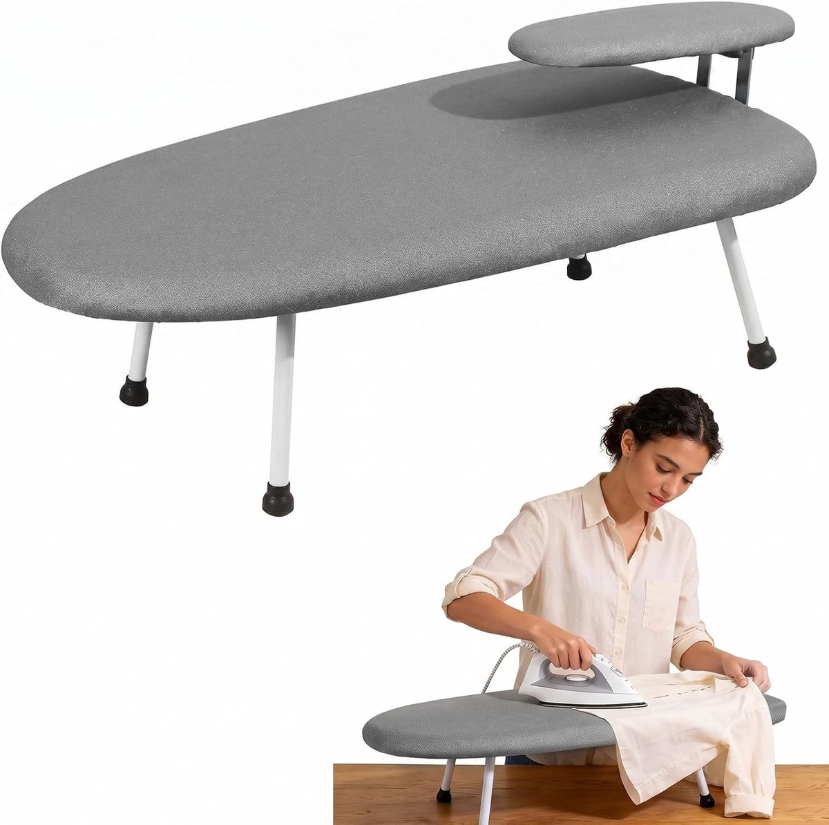 Vouwbare Strijkplank 60 x 37 cm, Ruimtebesparend en Antislip, Ideaal voor Thuis en Op Reis