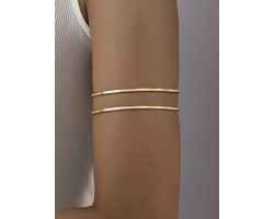 Statement armband - bovenarmband voor dames - bracelet - bracelet gold color - armband - bovenarmband - sieraden - mystic armband - gouden cuff-armband - cuff-armband - dubbele bangle - bangle armband - Forever Connected armband - armbandje -