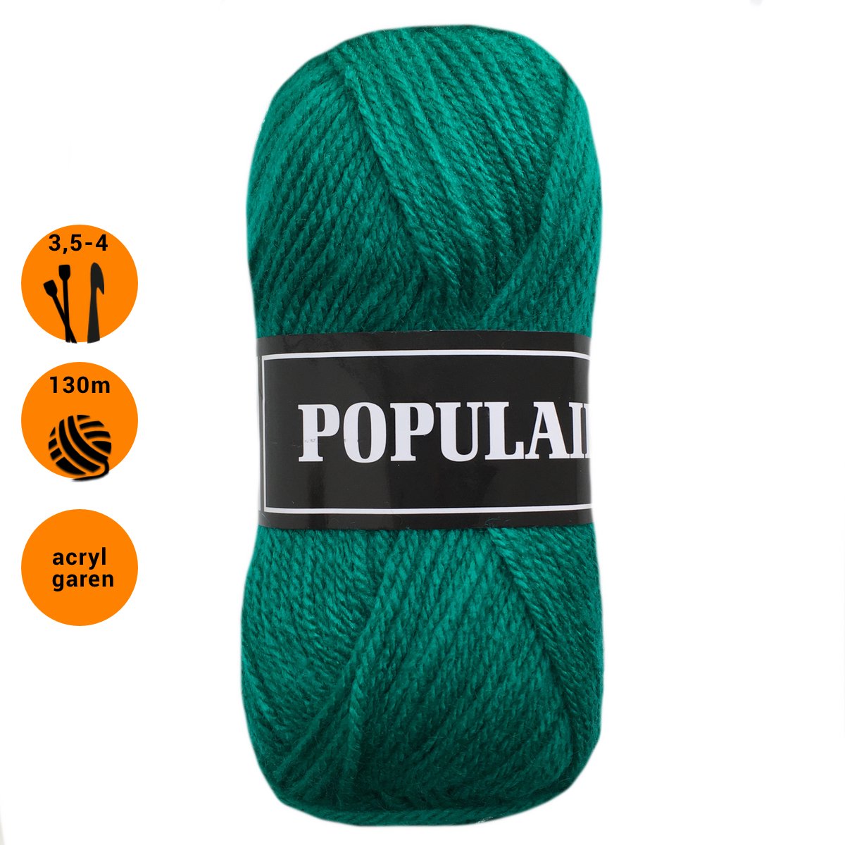 Beijer Populair acryl garen - aqua groen (90) - 10 bollen haakgaren/breigaren - naald 3,5 a 4mm