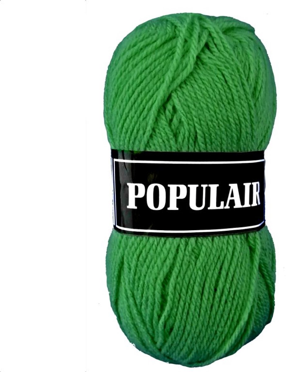 Beijer Populair acryl garen - helder groen (81) - 10 bollen haakgaren/breigaren - naald 3,5 a 4mm