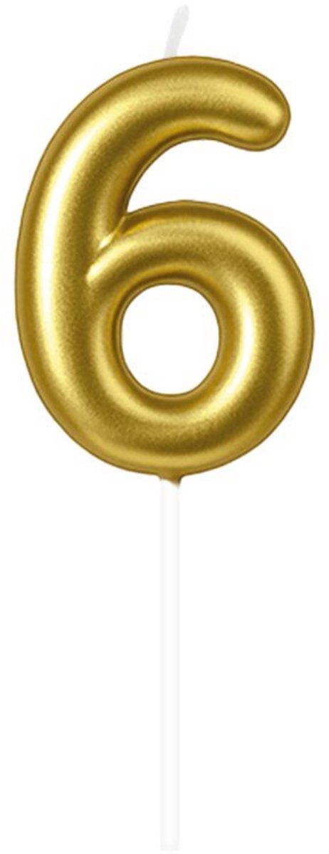 Cijferkaars 6 goud - 10,5cm