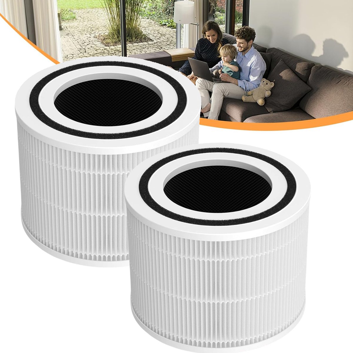 2 Vervangend Luchtfilter Voor Luchtreiniger - Luchtfilter Voor Levoit Core 300s Core 300 - Hoogrendements Actieve Kool