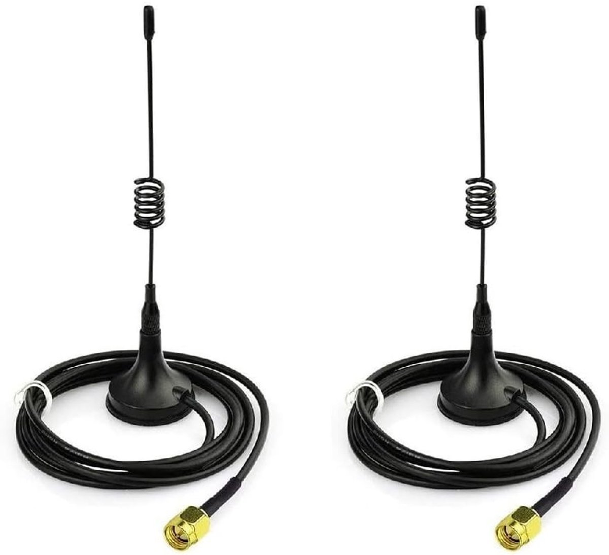 Omni Antenne Set 2 Stuks 433MHz, 5.5 Inch, Magnetische Basis, SMA Connector, 50 Ohm, 5DBI voor Verbeterde Signaalontvangst en Draadloze Toepassingen