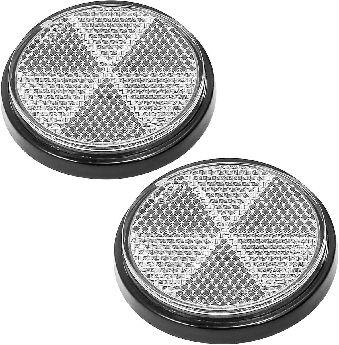2 Stuks Zelfklevende Reflectoren, Ronde Witte Reflector Stickers voor Aanhangwagens en Voertuigen