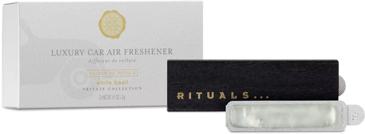 Rituals White Basil Luxury Car Air Freshener - Houder + 2 Navullingen - White Basil - Private Collection