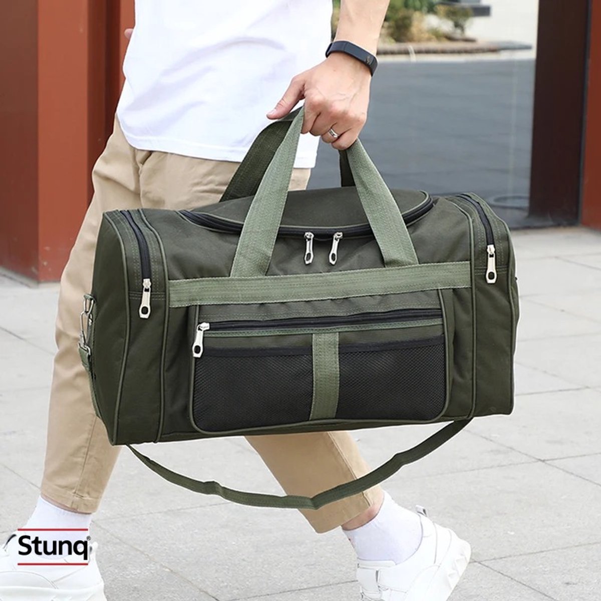 Stunq® Groene Reistas met Hoge Capaciteit – Draagbare Reis-, Schouder- en Crossbodytas