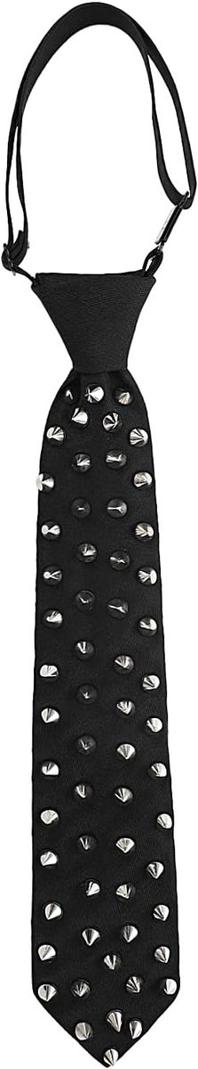 Parelstropdas voor Dames en Heren, Verstelbare Zwarte Stropdas met Parels en Strass, Perfect voor Kostuumaccessoires, School, Party en Cosplay