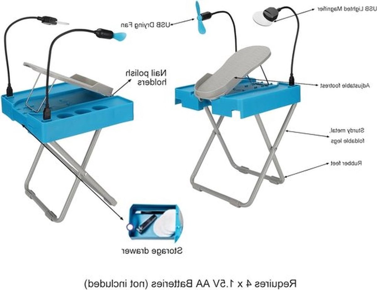 Verstelbare en Opvouwbare Voetsteun voor Pedicure, Antislip Voetsteun en Pedicure Set voor Thuisgebruik