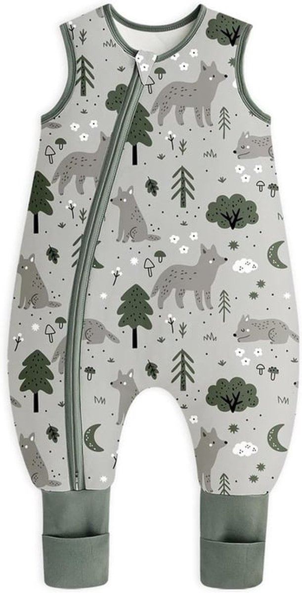 Babyslaapzak met Voeten 1,5 TOG voor Winter, Katoenen Slaapzak met Pijpen 80 cm voor 18-36 maanden