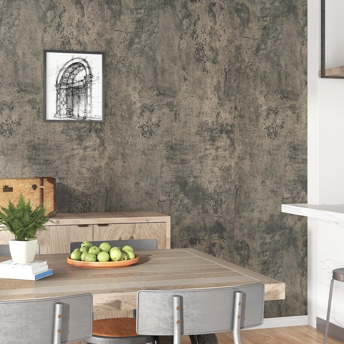 Vintage Betonnen Behang voor Woonkamer | Zelfklevend Vinyl voor Muren | Retro Design 60 x 300 cm