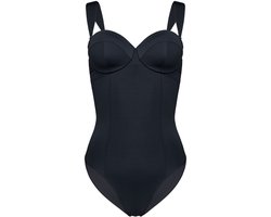 Esotiq Gia - Eendelig badpak - Bandeau - Afneembare bandjes - Zwart