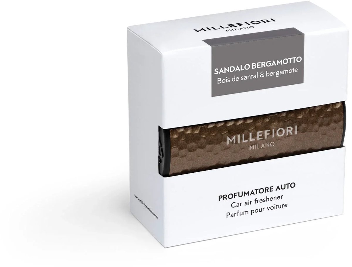 Millefiori Milano - Autoparfum Icon 42 - Metal Shades - Bruin - Sandalo Bergamotto