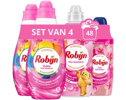 Robijn Perfecte Match - Pink Sensation - 4 stuks - 2x wasmiddel + 1 wasverzachter + 1 wasparfum - Voordeelverpakking