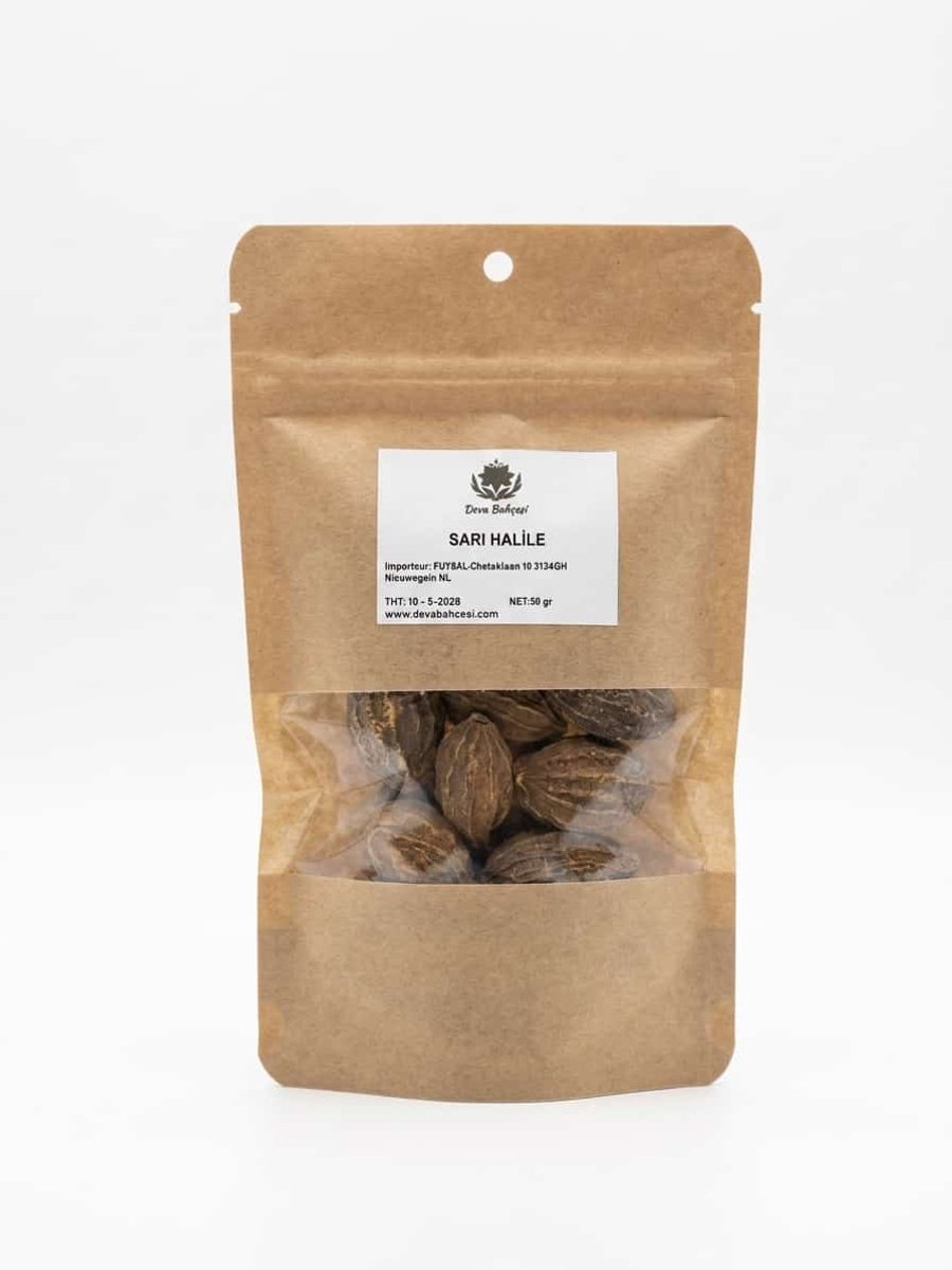 Deva Bahçesi- Gele Haritaki- Yellow Myrobalan- Sarı Halile- 50 g