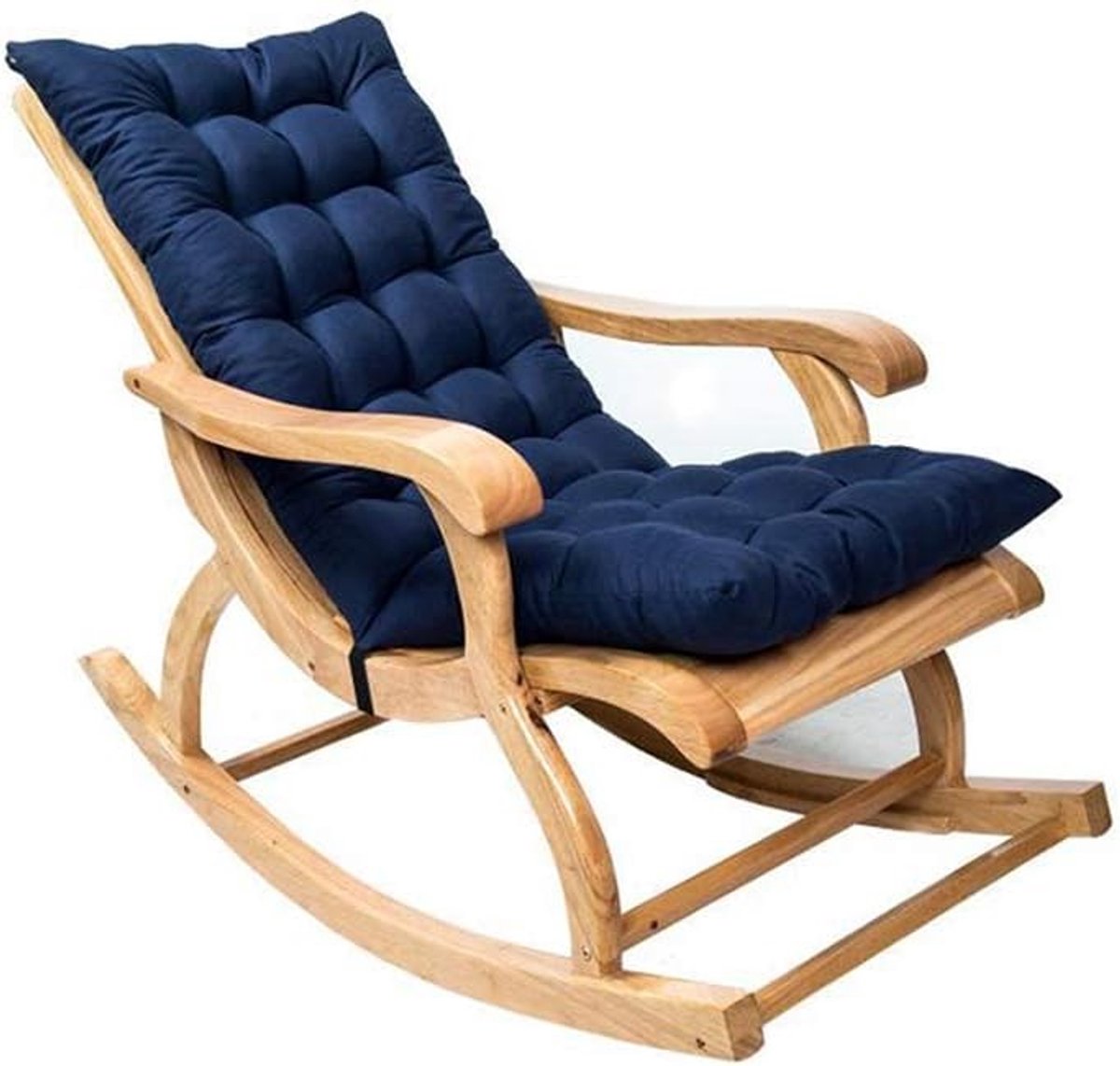 Comfortabele Tuinstoel Kussens, 47 Inch Schommelstoel Kussens, Antislip Kussen voor Buiten, Dikke Zitting met Strikken in Donkerblauw voor Optimaal Zitcomfort