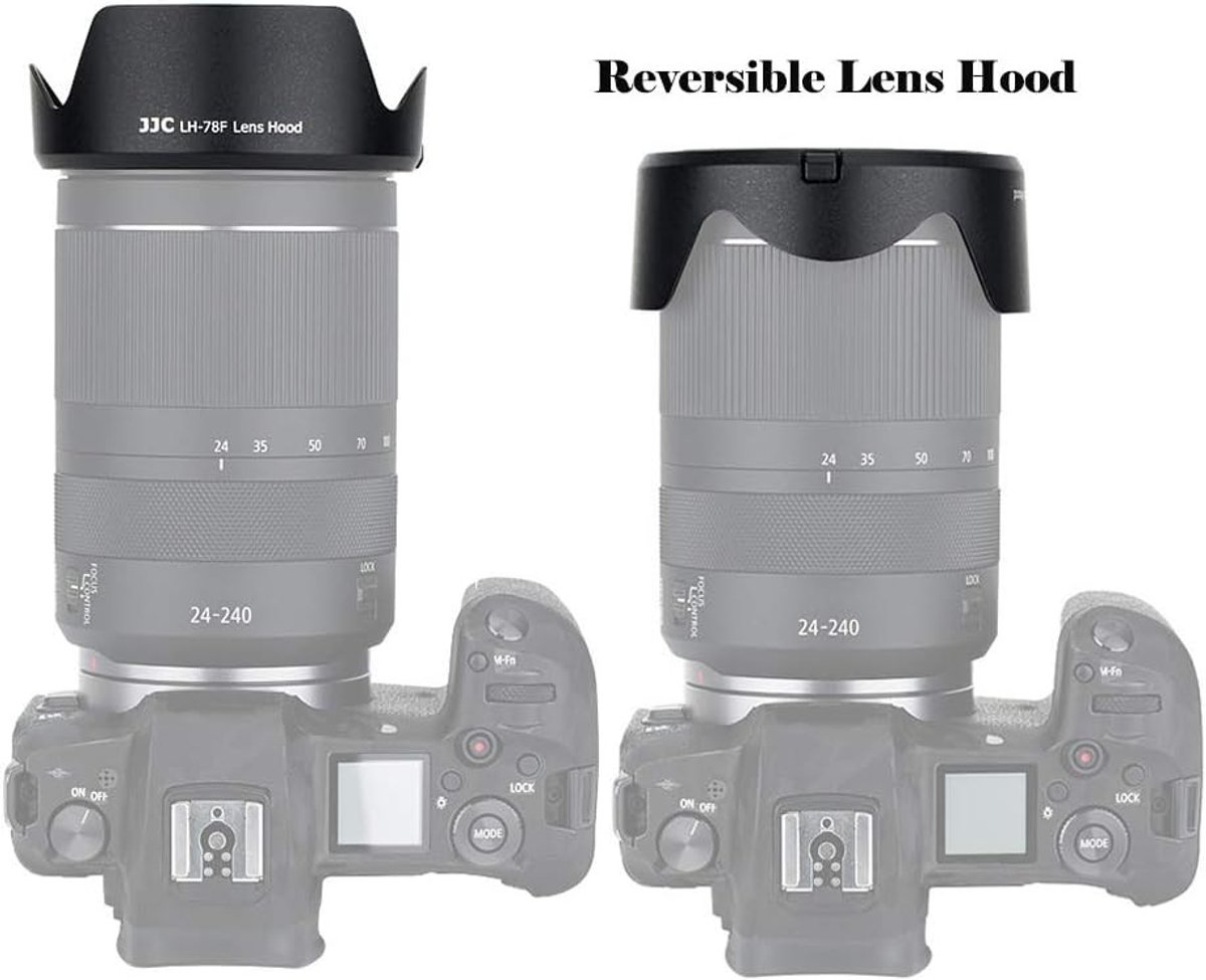 Verstelbare zonnekap voor Canon RF 24-240mm f/4-6.3 IS USM - Bescherming, Schaduw en Verbeterde Beeldkwaliteit voor DSLR Fotografie