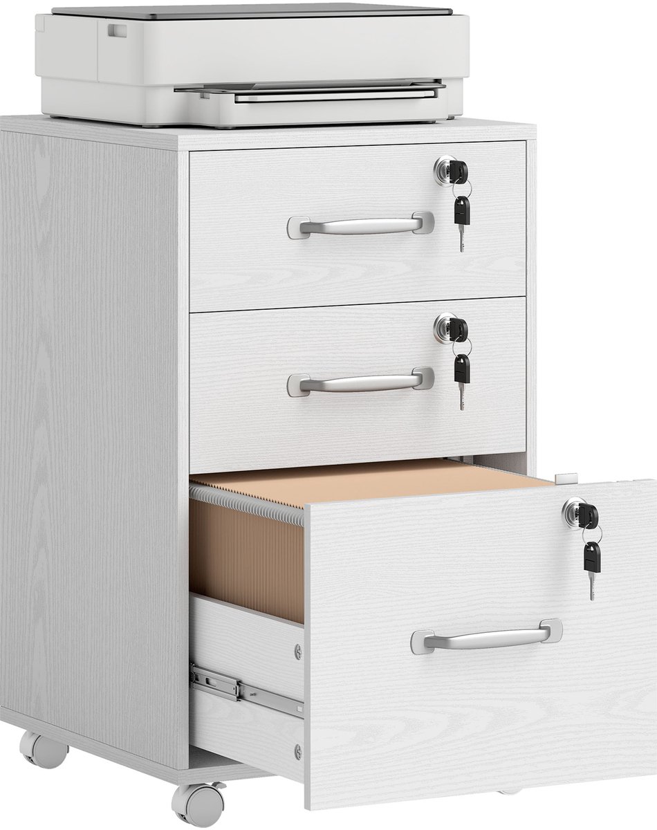 HOMCOM archiefkast - Spaanplaat - 40 x 40 x 69,5 cm - Wit