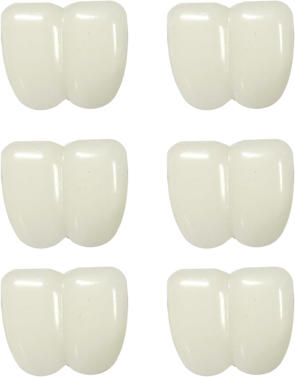 6 Stuks Nep Grote Tanden Caps voor Halloween Kostuums, Grappige Tanden Accessoires voor Feestjes en Cosplay Props
