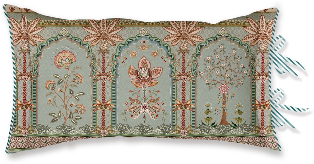 Pip Studio Bollywood Dreams Cushion Sierkussen - 35 x 60 cm cm - Groen