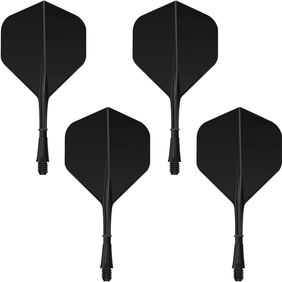 Dart Fins Set van 4 Stuks - Interchangeable Dart Shafts en Plastic Flights voor Thuis en Bar Spelletjes, Geschikt voor Arcade Activiteiten, Zwart