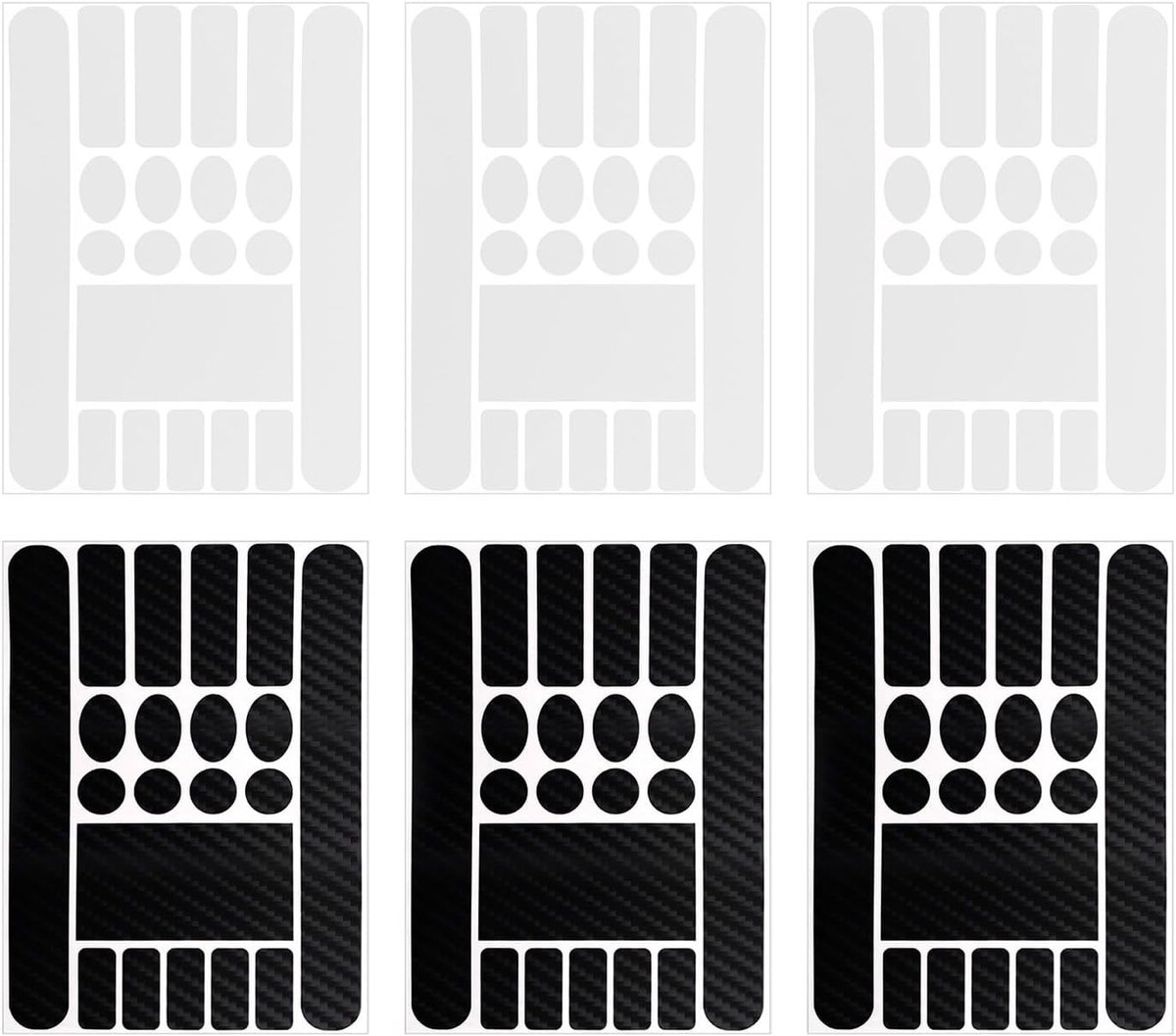 Set van 6 Waterdichte en Slijtvaste Fietsbeschermstickers voor Frame en Onderdeelbescherming, Geschikt voor Racefietsen en Mountainbikes