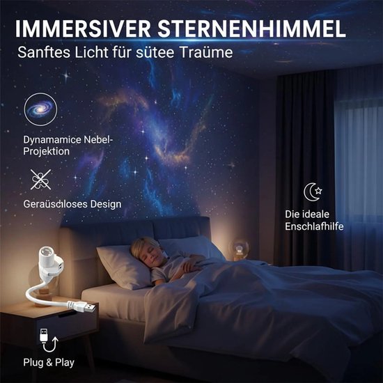 Projector – Mini LED-nachtlampje Geschikt voor 5 diaGeschikt voorstellingspatronen — afbeelding 2