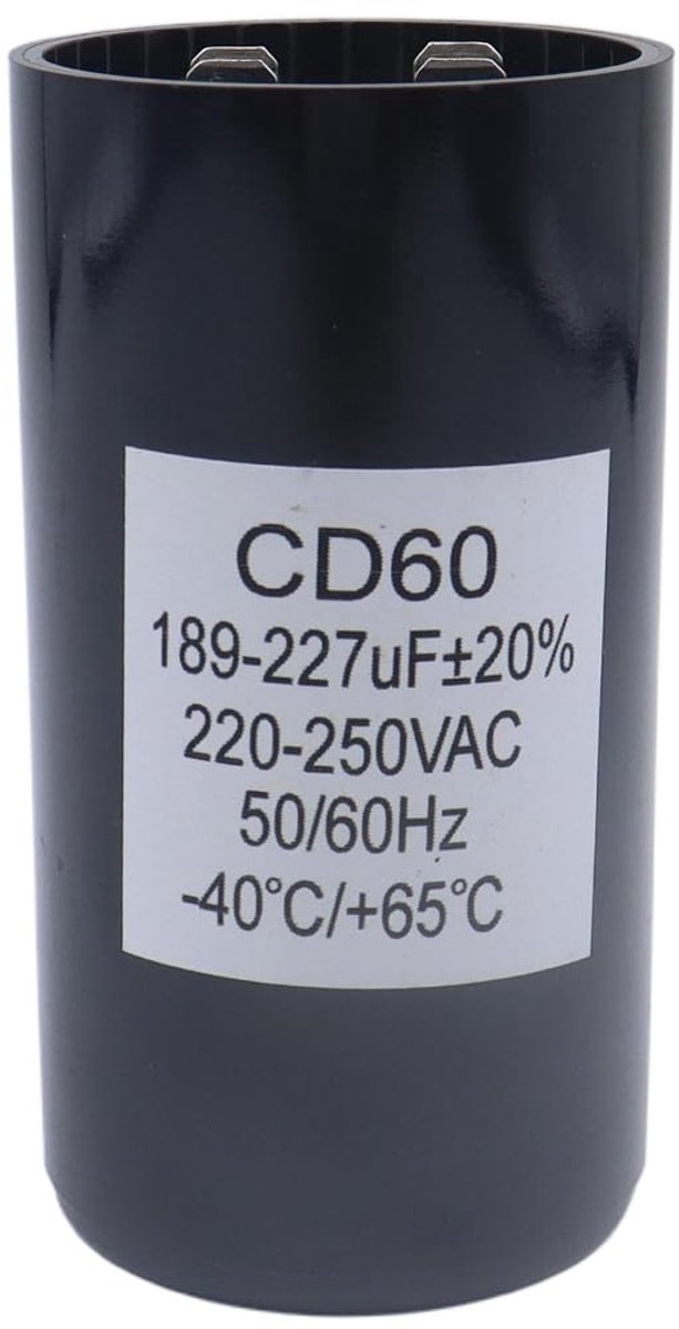 Compressorstartercondensator 189-227 µF/mfd 220-250 VAC CD60 voor bedrijfsmotoren en HVAC-systemen 50/60 Hz