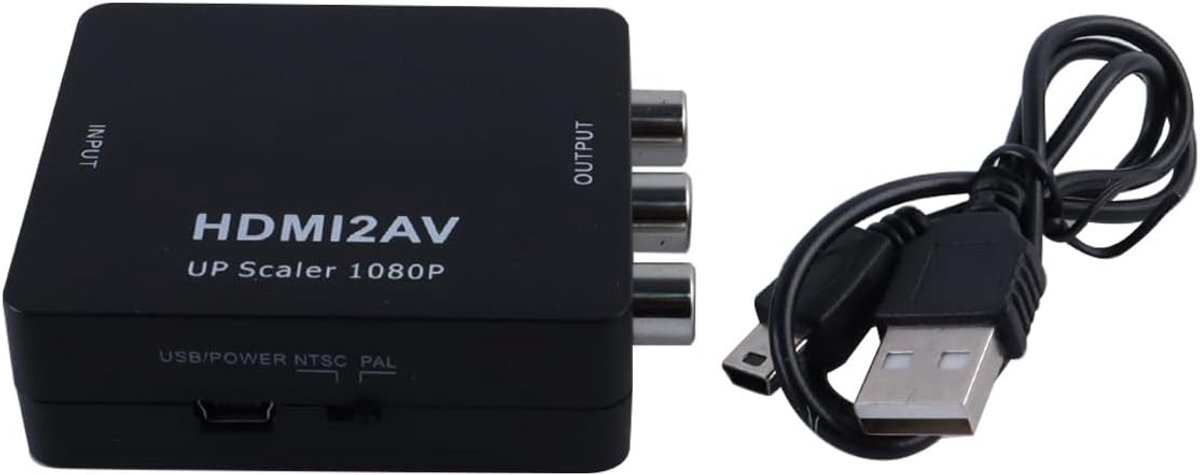 Adapter Converter voor 1080P Composite Video en Audio, Ondersteunt PAL/NTSC, Mini HDMI naar AV Signaal Converter voor TV en Projector