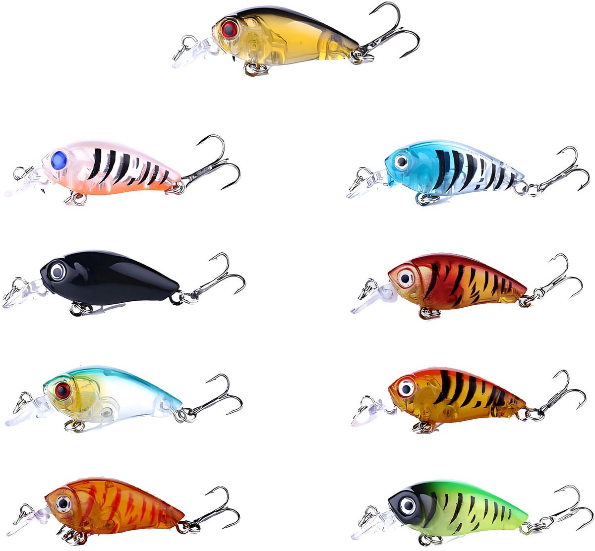 9-delige Kunstaas Set - Jig Spinner - Realistische imitatie voor zoutwater, zoetwater, forel, baars en zalm vissen